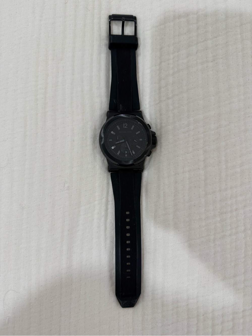 Michael Kors Black Silicone Strap Watch